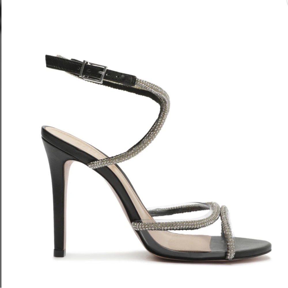 SCHUTZ Louise Vinyl & Nappa Leather Sandal SIZE 6